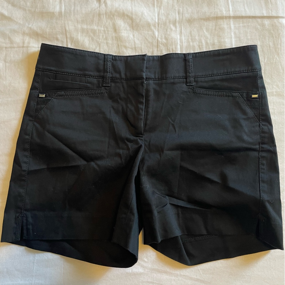 White House Black Market Black Flat Front Shorts